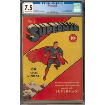 Superman #2 CGC 7.5 (OW-W) *1559341001*