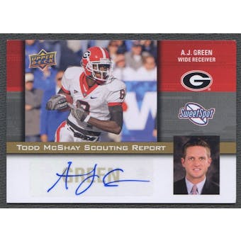 2011 Sweet Spot #TM21 A.J. Green Todd McShay Scouting Report Auto SP