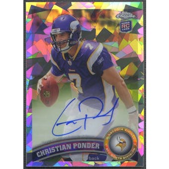 2011 Topps Chrome #165 Christian Ponder Rookie Crystal Atomic Refractor Auto #04/50