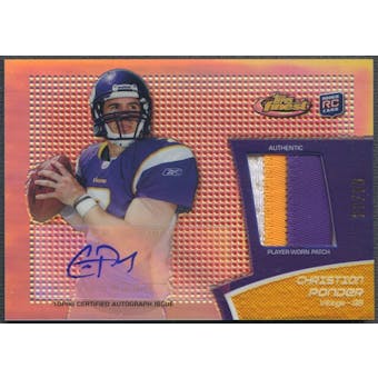 2011 Finest #RAPCP Christian Ponder Rookie Patch Auto Red Refractor #23/50