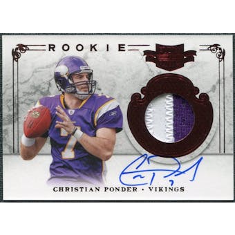2011 Panini Plates and Patches #208 Christian Ponder RC Jersey Autograph /299