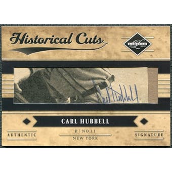 2011 Panini Limited Historical Cuts #25 Carl Hubbell 3/4 Cut Autograph