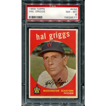 1959 Topps Baseball #434 Hal Griggs PSA 8 (NM-MT) *8577