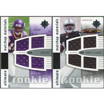 2007 Upper Deck Ultimate Collection Rookie Materials Matchup #RH Sidney Rice/Johnnie Lee Higgins /99