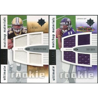 2007 Upper Deck Ultimate Collection Rookie Materials Matchup #SP Antonio Pittman/Troy Smith /99