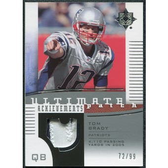 2007 Upper Deck Ultimate Collection Achievement Patches #UAPTB Tom Brady 72/99
