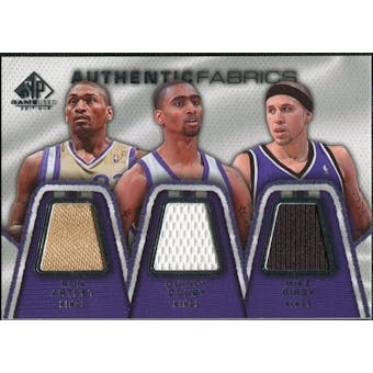 2007/08 Upper Deck SP Game Used Authentic Fabrics Triple #AMB Ron Artest/Quincy Douby/Mike Bibby /50