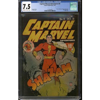 Captain Marvel Adventures #4 CGC 7.5 (C-OW) *1572856005*