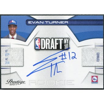 2010/11 Panini Prestige NBA Draft Class Signatures #2 Evan Turner RC Autograph 272/299