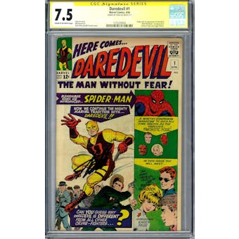 Daredevil #1 CGC 7.5 Stan Lee Signature Series (C-OW) *1575259004*