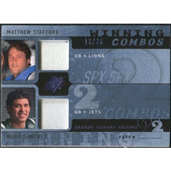 2009 Upper Deck SPx Winning Combos Patch #SS Matthew Stafford/Mark Sanchez /25