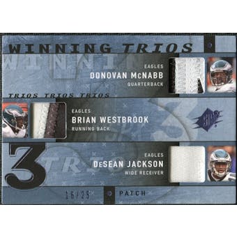2009 Upper Deck SPx Winning Trios Patch #PHI Donovan McNabb/Brian Westbrook/DeSean Jackson 16/25