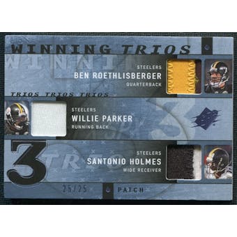 2009 Upper Deck SPx Winning Trios Patch #PIT Ben Roethlisberger Willie Parker Santonio Holmes 25/25