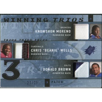2009 Upper Deck SPx Winning Trios Patch #RRB Knowshon Moreno/Chris Wells/Donald Brown 22/25