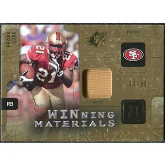 2009 Upper Deck SPx Winning Materials Patch #WFG Frank Gore /99
