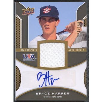 2009 Upper Deck Signature Stars #BH Bryce Harper USA Star Prospects Jersey Auto #224/399