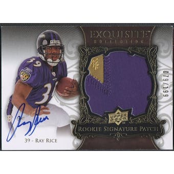 2008 Exquisite Collection #162 Ray Rice Rookie Patch Auto #079/199
