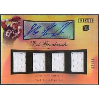 2010 Topps Tribute #AQRRGR Rob Gronkowski Rookie Quad Jersey Auto #98/99