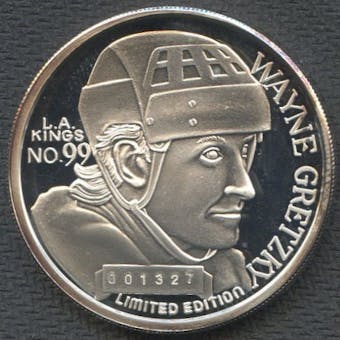 Wayne Gretzky All Time NHL Leading Scorer One Troy Oz.999 Fine Silver Coin