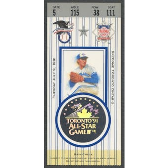 1991 Baseball All Star Game Ticket Toronto Blue Jays