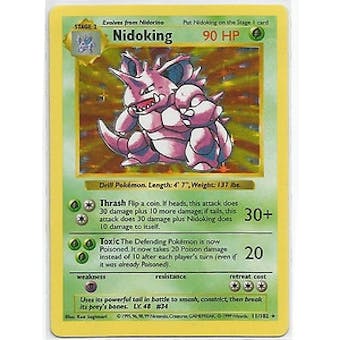 Pokemon Base Set 1 Single Nidoking 11/102 - Shadowless - NEAR MINT (NM)