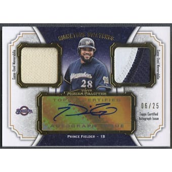 2012 Topps Museum Collection #PF Prince Fielder Signature Swatches Gold Patch Auto 06/25
