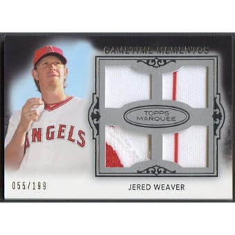 2011 Topps Marquee #GMQR50 Jered Weaver Gametime Mementos Quad Patch Jersey #055/199