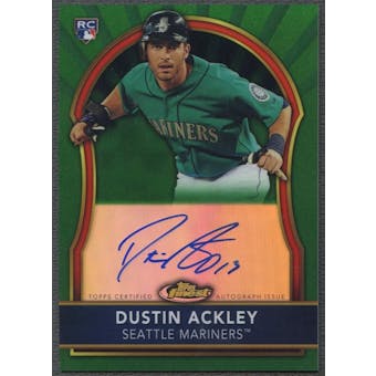 2011 Finest #76 Dustin Ackley Rookie Green Refractor Auto #074/199