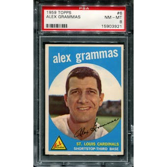 1959 Topps Baseball #6 Alex Grammas PSA 8 (NM-MT) *3921