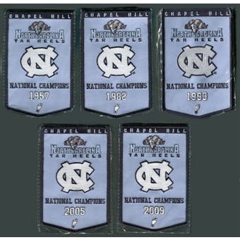 2010/11 Upper Deck UNC North Carolina Basketball Championship Mini-Banner Set of 5