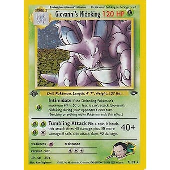 Pokemon Gym Challenge 1st Edition Single Giovanni's Nidoking 7/132