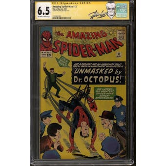 Amazing Spider-Man #12 CGC 6.5 Signed by Stan Lee (OW-W) *1593451005*