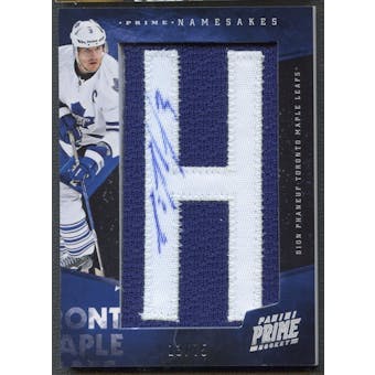 2011/12 Panini Prime #22 Dion Phaneuf Namesakes Letter "H" Patch Auto #13/75