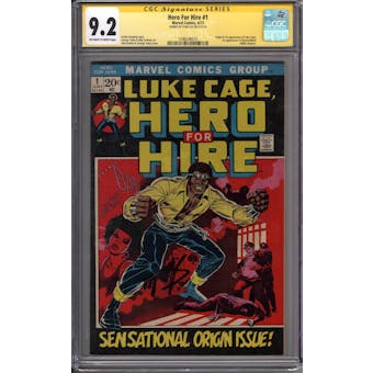 Hero For Hire #1 Stan Lee Signature Series CGC 9.2 (OW-W) *1596246010*
