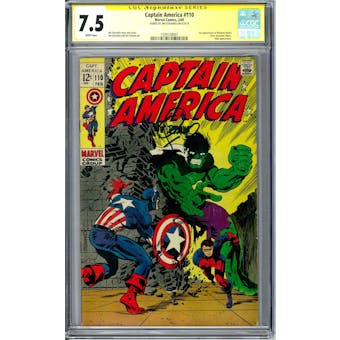 Captain America #110 CGC 7.5 Jim Steranko Signature Series (W) *1599128007*