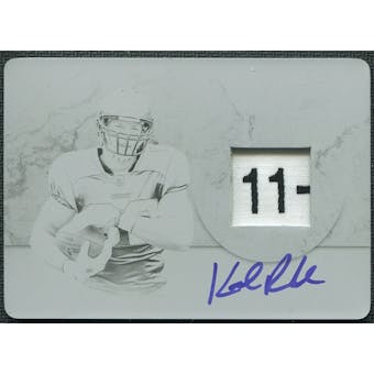 2011 Panini Plates and Patches Printing Plates Black #214 Kyle Rudolph RC Jersey Autograph 1/1