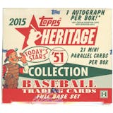 2015 Topps Heritage '51 Baseball Hobby Box (Set)