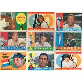 1960 Topps Baseball Near Complete Set 552/572 (EX-MT)