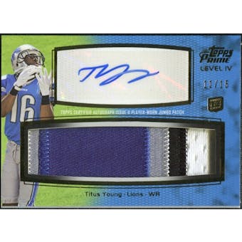 2011 Topps Prime Autographed Relics Level 4 #PIVTY Titus Young 11/15