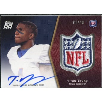 2011 Topps Rising Rookies NFL Shield Patch Autographs #SRAPTY Titus Young 1/40