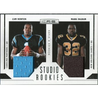 2011 Panini Rookies and Stars Studio Rookies Combos Materials #1 Cam Newton/Mark Ingram /299