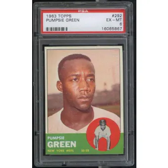 1963 Topps Baseball #292 Pumpsie Green PSA 6 (EX-MT) *5867