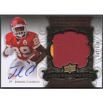 2008 Exquisite Collection #148 Jamaal Charles Rookie Patch Auto #079/199