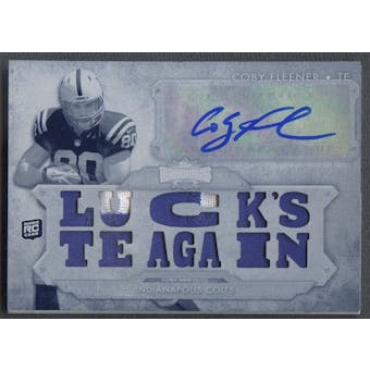 2012 Topps Triple Threads #TTAR11 Coby Fleener Rookie Printing Plate Cyan Patch Auto #1/1