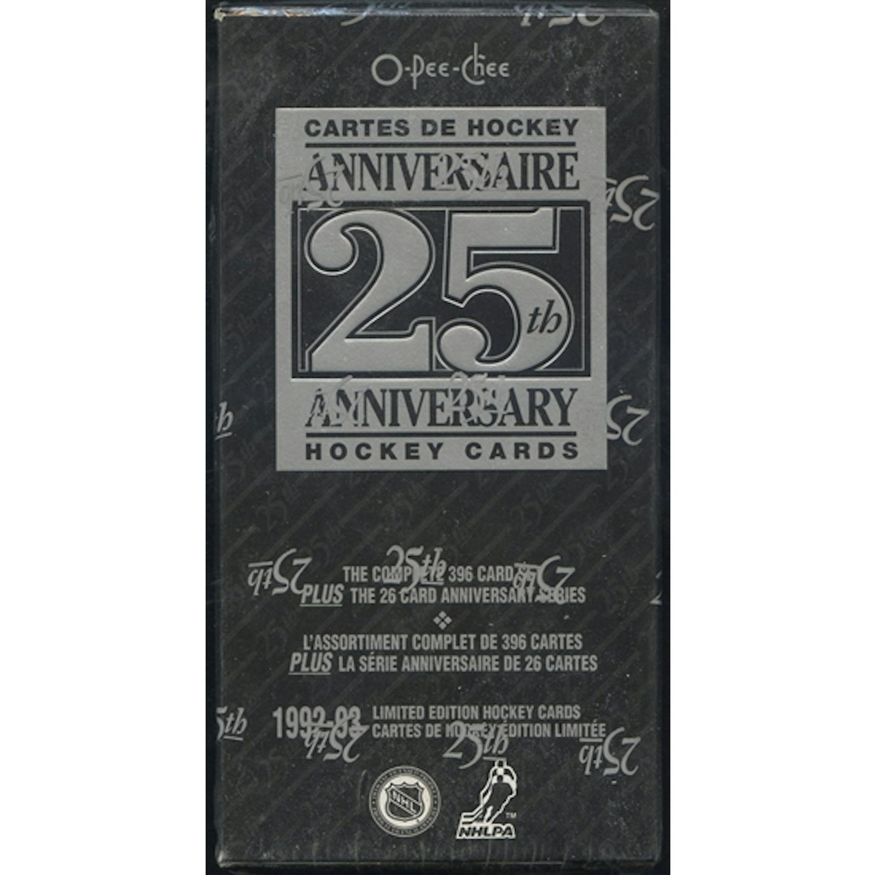 1992 93 O Pee Chee 25th Anniversary Hockey Factory Set Da Card World 1992 93 O Pee Chee 25th Anniversary Hockey Factory Set Da Card World