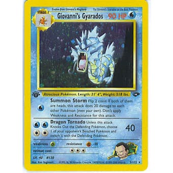 Pokemon Gym Challenge 1st Edition Single Giovanni's Gyarados 5/132 - SLIGHT PLAY (SP)