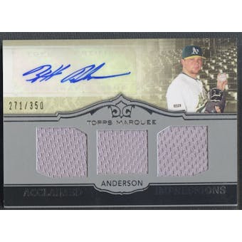 2011 Topps Marquee #AIT20 Brett Anderson Acclaimed Impressions Triple Relic Jersey Auto #271/350