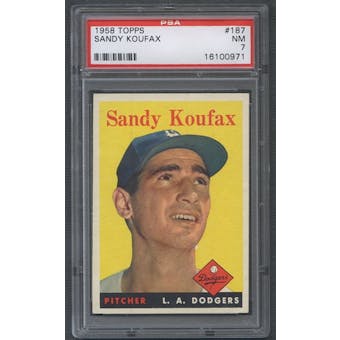 1958 Topps Baseball #187 Sandy Koufax PSA 7 (NM) *0971