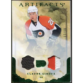 2010/11 Upper Deck Artifacts Jerseys Patches Emerald #35 Claude Giroux 17/50