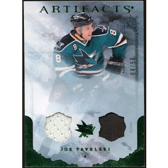 2010/11 Upper Deck Artifacts Jerseys Patches Emerald #38 Joe Pavelski /50